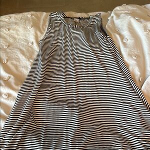 Black and White Striped Sleeveless Dress